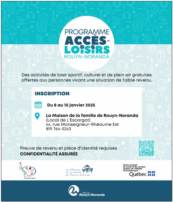 Inscription au Programme Accès-Loisirs Rouyn-Noranda